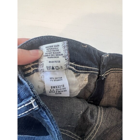 Buckle BKE Payton Ankle Crop Jeans Size 34 Dark Wash Western Thick Stitch - Picture 4 of 5